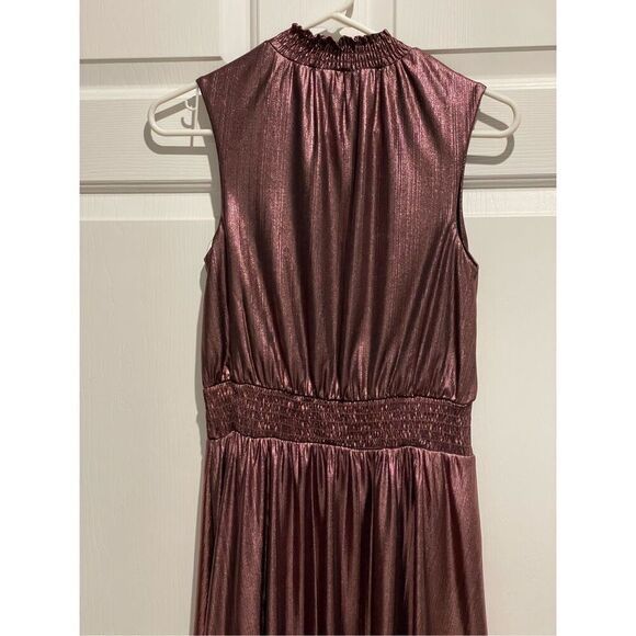 ModCloth Make It a Night To Remeber Smocked Neck & Waist Metallic Bronze Dress - Picture 14 of 14
